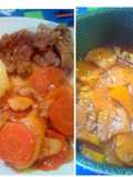 Bifes de bondiola (cerdo) con verduras y mucho sazón