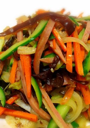 火腿炒四色蔬 的食譜成品照片