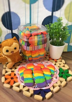 Foto resep Rainbow Lidah Kucing, Lidah Kucing Pelangi  (anti gagal)