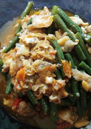 Foto resep Kerang&kacang cah ebi pedas