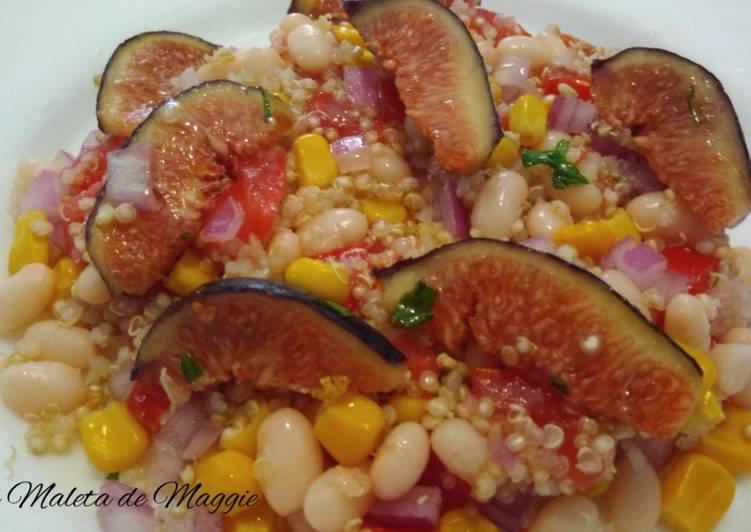 Ensalada de judías con quinoa e higos