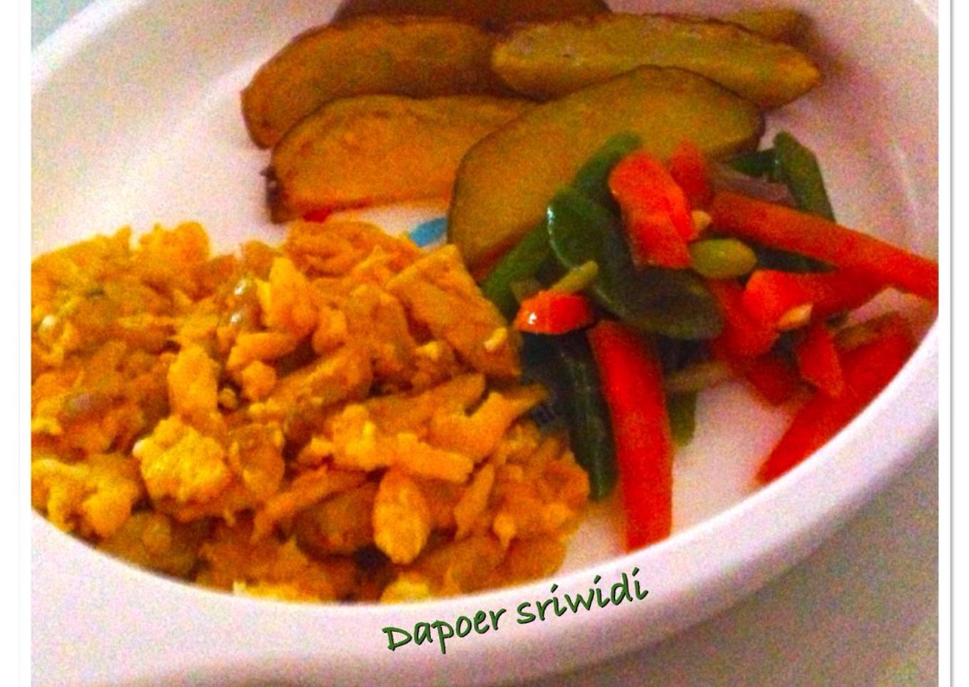 Mpasi 12m+ (scrambled eggs pork tempe)