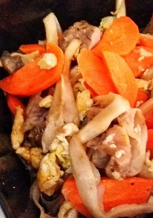 A picture of Beef Veggies and Egg Stir Fry.