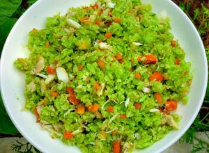 Hình của món Cơm chiên xanh.