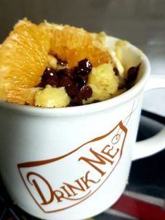 Una foto de 🍊Mug cake de Naranja y chocolate🍫