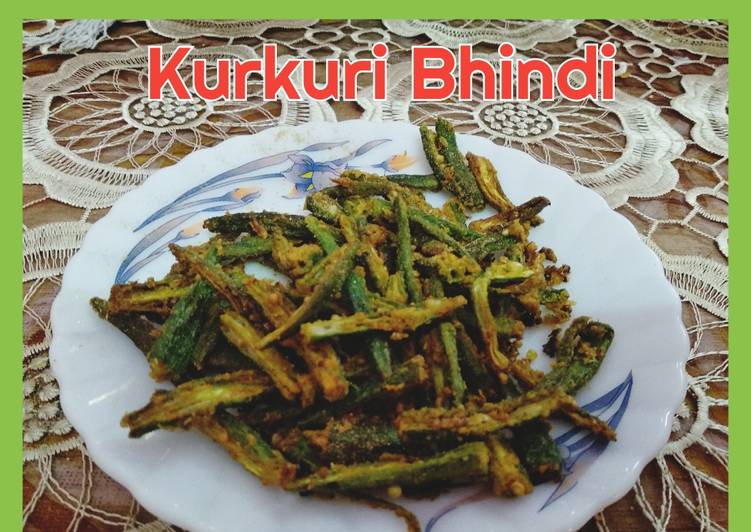 Recipe of Super Quick Homemade Kurkuri Bhindi