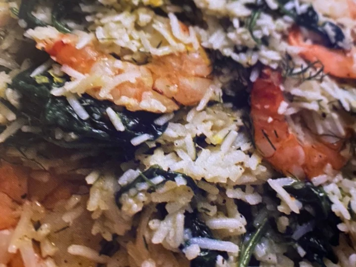 Easy Way Prepare Recipe Greek-Style Spinach Rice with Shrimp and Dill that is Perfect, Really Delicious}