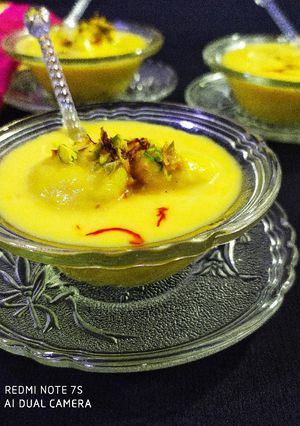 A picture of Mango Ras Malai.