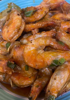 Foto resep Udang goreng mentega ala resto seafood halal
