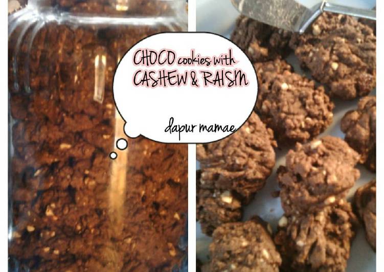 Cara Bikin Choco Cookies with Cashew &amp; Raisin yang Lezat