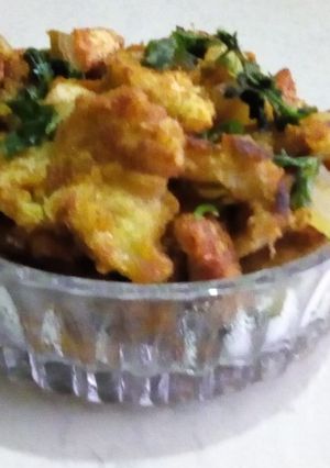 A picture of Masala bread upma.