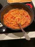 Pasta con bacon y salsa de tomate 🥫