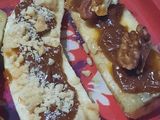 Banana tibia con dulce de leche