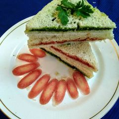 A picture of Tri colour sandwich.