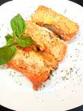 Canelones de crepes integrales con champis, tomate y mozzarella