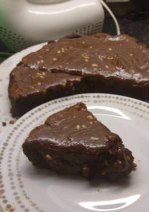 A picture of Nigella's Nutella Cake.