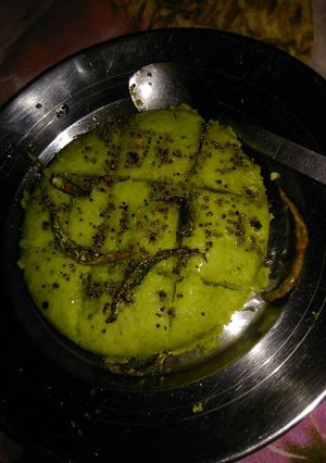 A picture of Palak ka dhokla.