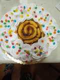 Torta vertical para peque de la casa!!😂😂91 jóvenes años de mi suegro❤️