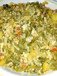 Una foto de Revuelto de judías verdes y patatas