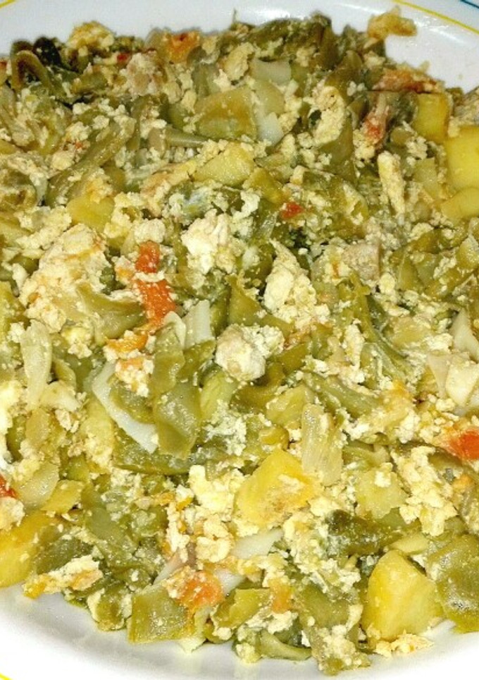 Una foto de Revuelto de judías verdes y patatas