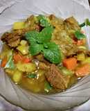 Carne de res guisada con vegetales
