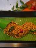 Vaazhakoombu cherupayar thoran (banana blossom with lentil)