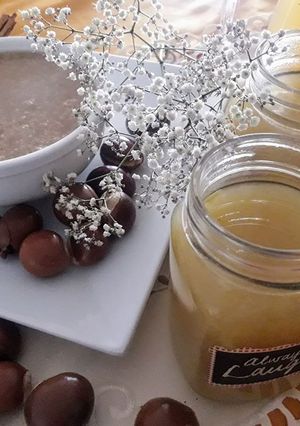 Una foto de Agua de Manzana, y, Quaker de Manzana con Avena y Maca
