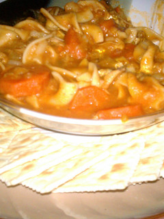 A picture of Chicken noodle soup.