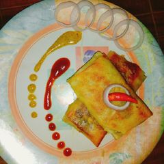 A picture of Semolina spring rolls.