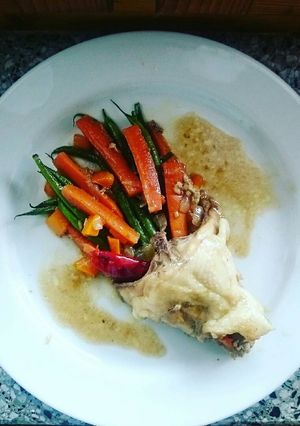 A picture of Easy Breezy Chicken, Carrots and Long Green Beans Stir Fry.
