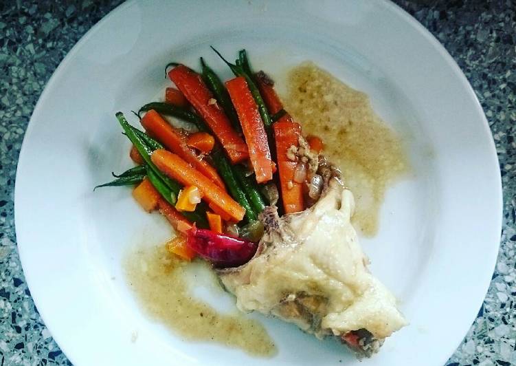 Recipe of Quick Easy Breezy Chicken, Carrots and Long Green Beans Stir Fry