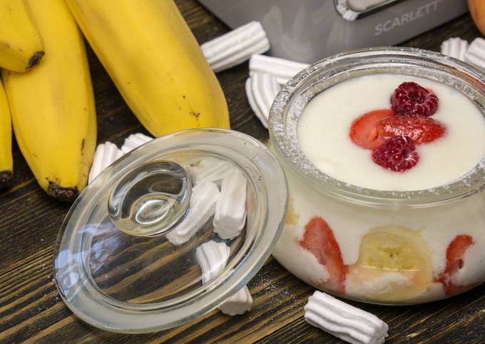 Фруктовый йогурт , пошаговый рецепт на ккал, фото, ингредиенты - Юлия Высоцкая