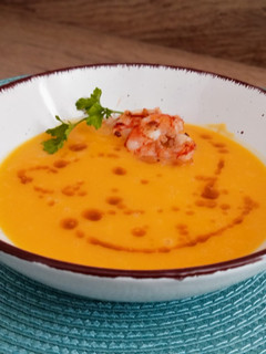 Una foto de Crema de calabaza o sopa fría de calabaza
