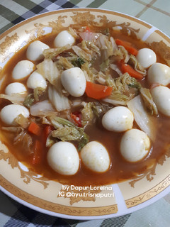 Foto resep Tumis Sayur Telur Puyuh Kuah Merah