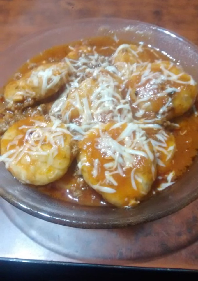Una foto de Ñoquis rellenos de la nona