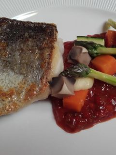 Una foto de Merluza con salsa agridulce