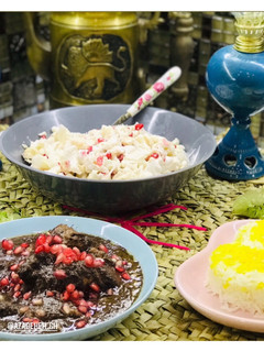 عکسی از دستور خورشت فسنجون با طعم انار