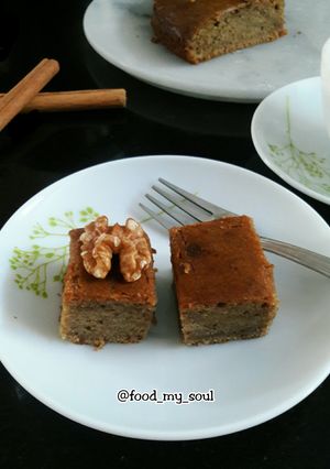 A picture of [Eggless & Healthy] Banana-Walnut-Cinnamon Bread.