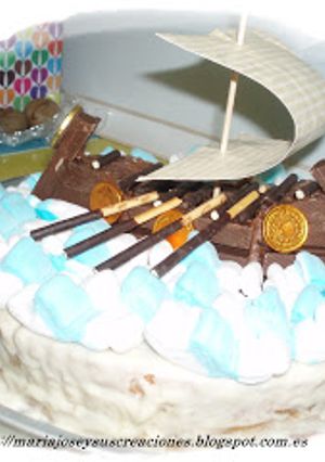 Una foto de Tarta Barco Vikingo