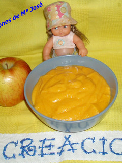 Una foto de Crema de zanahoria, patata y manzana