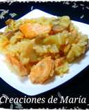Risotto de salmón y champiñones, sin gluten