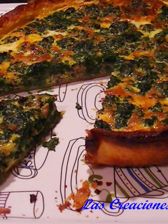 Una foto de Quiche de espinacas y carne