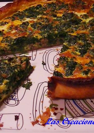 Una foto de Quiche de espinacas y carne