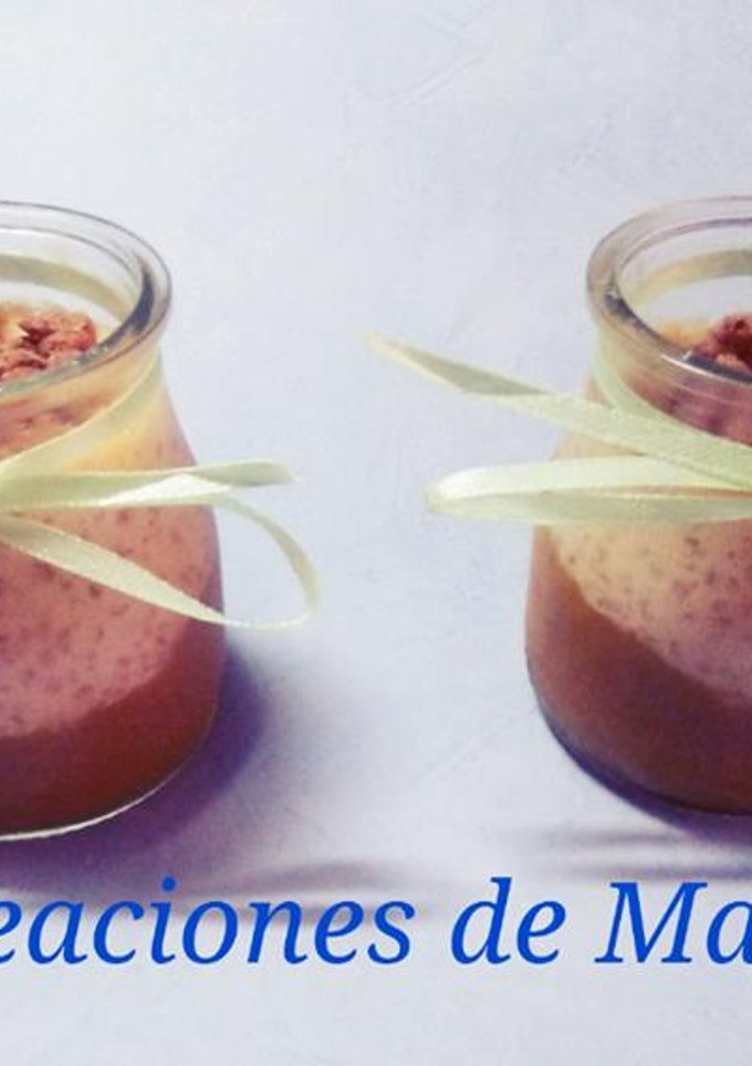 Una foto de Crema de tapioca sin lactosa con cereales sin gluten