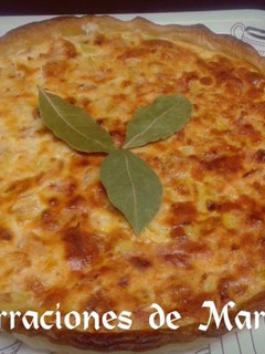 Una foto de Quiche de puerros y bacon