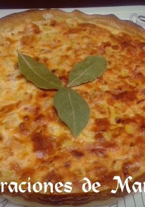 Una foto de Quiche de puerros y bacon