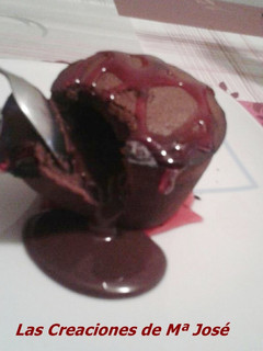 Una foto de Coulant de chocolate
