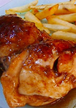 Una foto de Muslos de pollo en salsa de refresco sin gluten