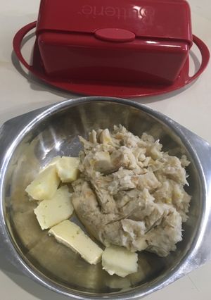 Una foto de Mangu de Plátano Macho Verde y Yautia Blanca