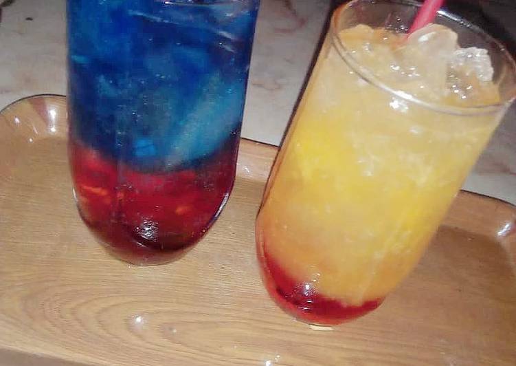 Step-by-Step Guide to Prepare Tasteful Sunrise mocktail nd Blue layered paradise